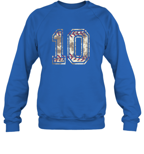 jeob baseball jersey number 10 vintage distressed sweatshirt 35 front royal