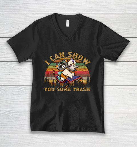 I Can Show You Some Trash Racoon Possum Vintage V-Neck T-Shirt