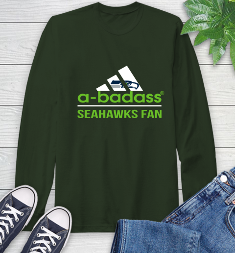 NFL A Badass Seattle Seahawks Fan Adidas Football Sports Long Sleeve T-Shirt 7