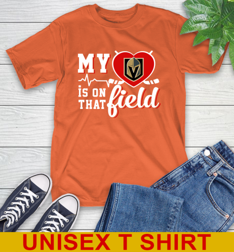 NHL My Heart Is On That Field Hockey Sports Vegas Golden Knights T-Shirt 4