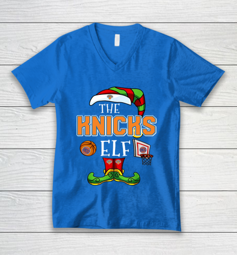 New York Knicks Christmas ELF Funny NBA V-Neck T-Shirt 5