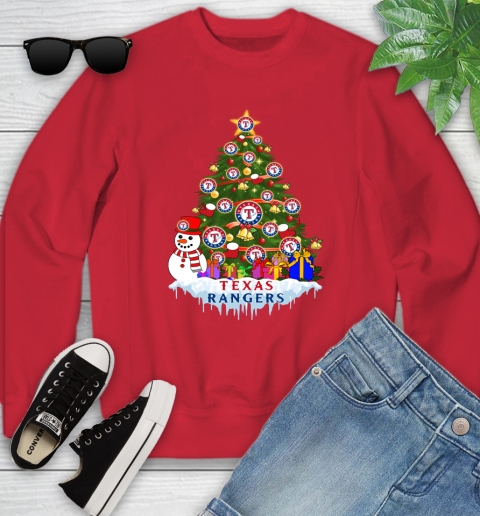 Texas Rangers Merry Christmas MLB Baseball Sports Youth Sweatshirt 9