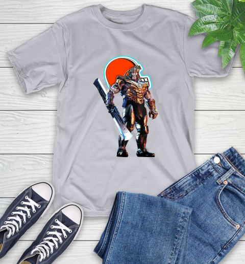 NFL Thanos Gauntlet Avengers Endgame Football Cleveland Browns T-Shirt 6