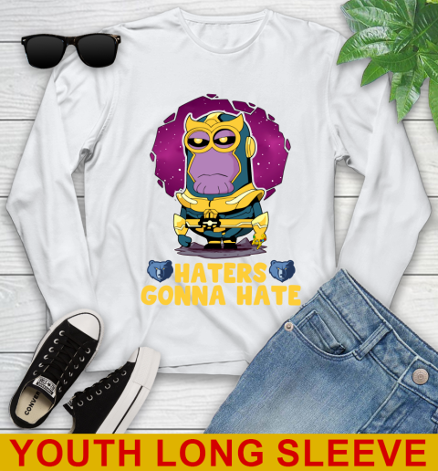 NBA Basketball Memphis Grizzlies Haters Gonna Hate Thanos Minion Marvel Shirt Youth Long Sleeve