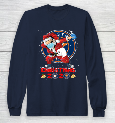 Houston Astros Funny Santa Claus Dabbing Christmas 2020 MLB Long Sleeve T-Shirt 2