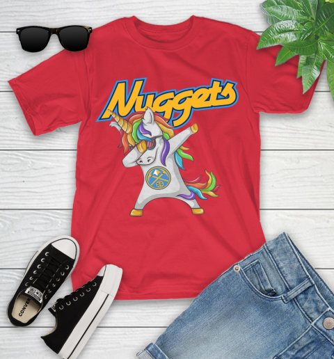 Denver Nuggets NBA Basketball Funny Unicorn Dabbing Sports Youth T-Shirt 10