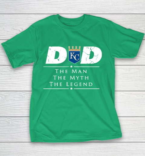 Kansas City Royals MLB Baseball Dad The Man The Myth The Legend Youth T-Shirt 3