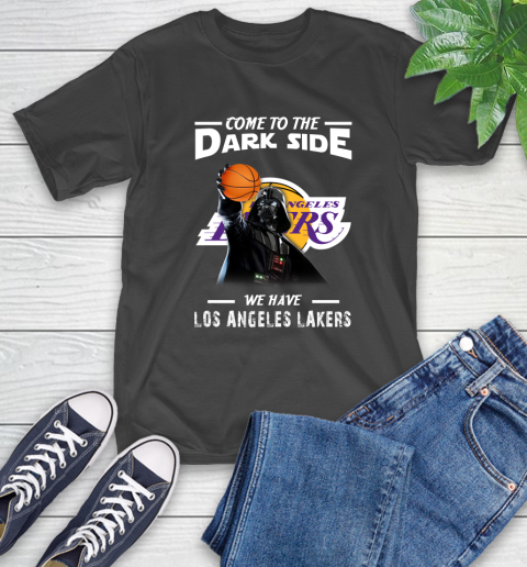 NBA Come To The Dark Side We Have Los Angeles Lakers Star Wars Darth Vader Basketball T-Shirt