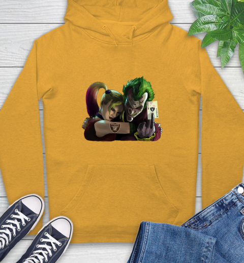 Oakland Raiders NFL Football Joker Harley Quinn Suicide Squad Hoodie 4 Oakland Raiders NFL Football Joker Harley Quinn Suicide Squad Hoodie - Image 4
