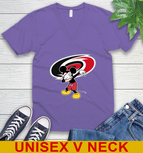 Carolina Hurricanes NHL Hockey Dabbing Mickey Disney Sports V-Neck T-Shirt 9
