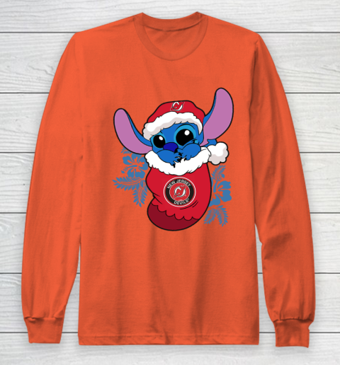 New Jersey Devils Christmas Stitch In The Sock Funny Disney NHL Long Sleeve T-Shirt 5