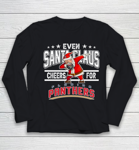 Florida Panthers Even Santa Claus Cheers For Christmas NHL Youth Long Sleeve