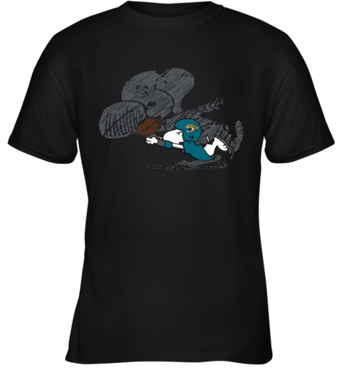 Jacksonville Jaguars Snoopy Plays The Football Game Youth T-Shirt