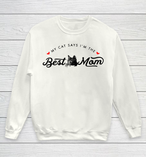 Mother's Day Funny Gift Ideas Apparel  Vintage Cute Best Cat Mom Kitty Mothers Day Gift T Shirt Youth Sweatshirt