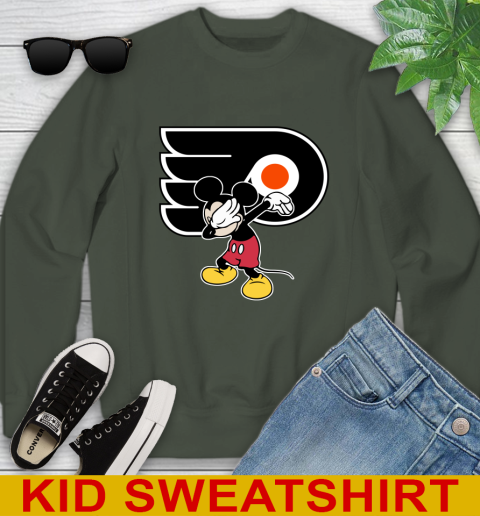 Philadelphia Flyers NHL Hockey Dabbing Mickey Disney Sports Youth Sweatshirt 9