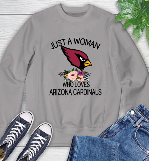 NFL Just A Woman Who Loves Arizona Cardinals Football Sports Sweatshirt 3