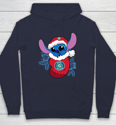 Miami Dolphins Christmas Stitch In The Sock Funny Disney NFL Hoodie 4