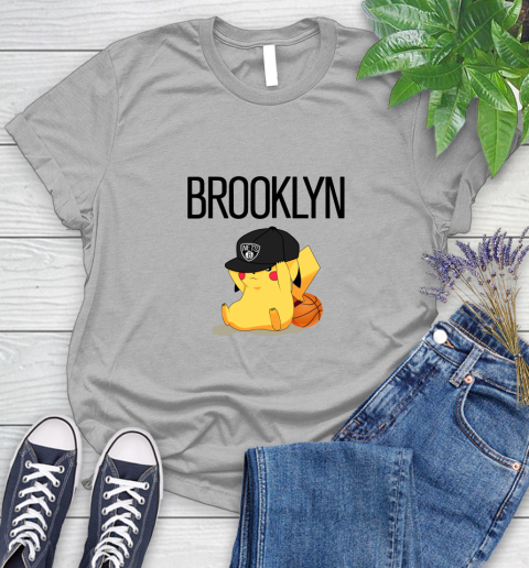 NBA Pikachu Basketball Sports Brooklyn Nets Women's T-Shirt 5