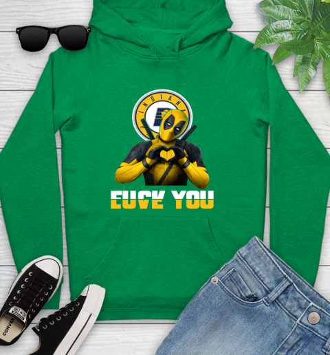 NBA Indiana Pacers Deadpool Love You Fuck You Basketball Sports Youth Hoodie 9