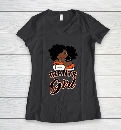 San Francisco Giantss Girl MLB Women's V-Neck T-Shirt 8