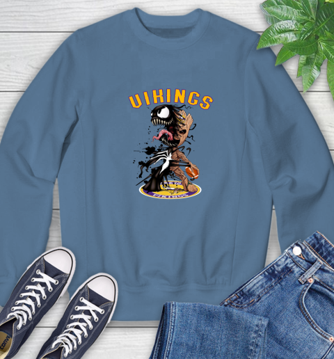 NFL Minnesota Vikings Football Venom Groot Guardians Of The Galaxy Sweatshirt 7