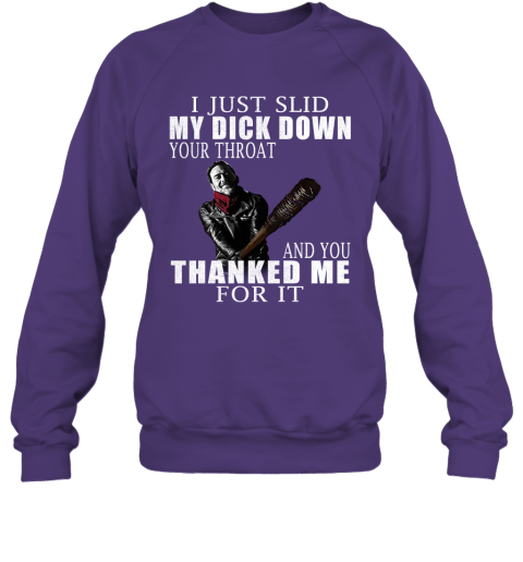 nbg2 i just slid my dick down your throat the walking dead shirts sweatshirt 35 front purple