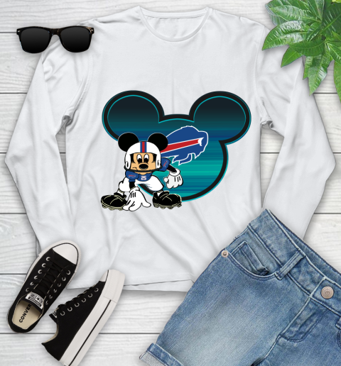 NFL Buffalo Bills Mickey Mouse Disney Football T Shirt Youth Long Sleeve