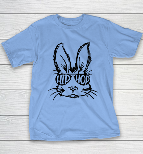 Hip Hop Bunny Face With Sunglasses Easter Day Youth T-Shirt 8