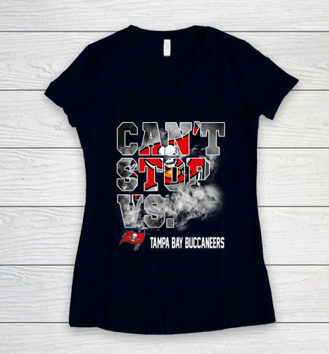 NFL Tampa Bay Buccaneers Can't Stop Vs Women's V-Neck T-Shirt 2