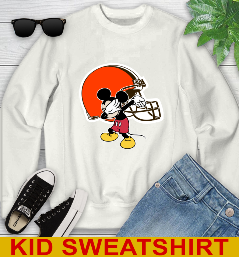 Cleveland Browns NFL Football Dabbing Mickey Disney Sports Youth Sweatshirt