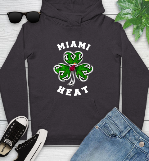 NBA Miami Heat Three Leaf Clover St Patrick's Day Basketball Sports Youth Hoodie 8