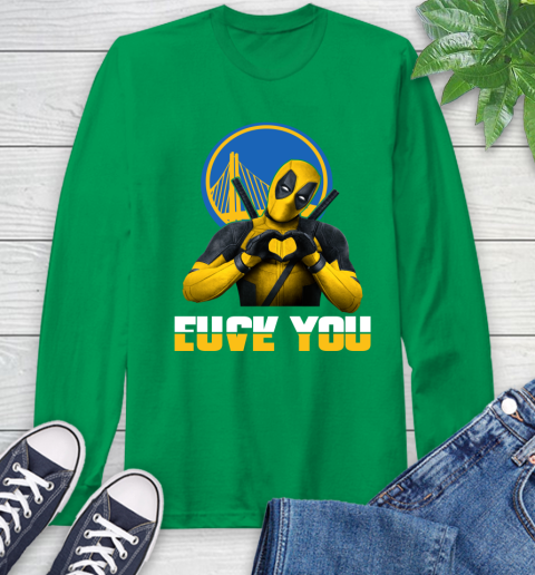 NBA Golden State Warriors Deadpool Love You Fuck You Basketball Sports Long Sleeve T-Shirt 8
