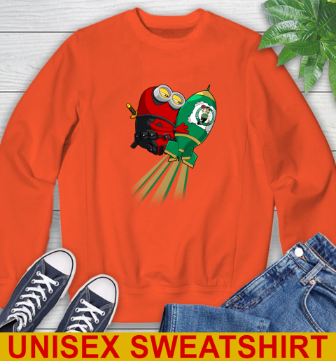 NBA Basketball Boston Celtics Deadpool Minion Marvel Shirt Sweatshirt 3