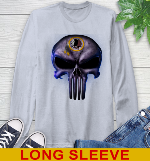 Washington Redskins NFL Football Punisher Skull Sports Long Sleeve T-Shirt 6