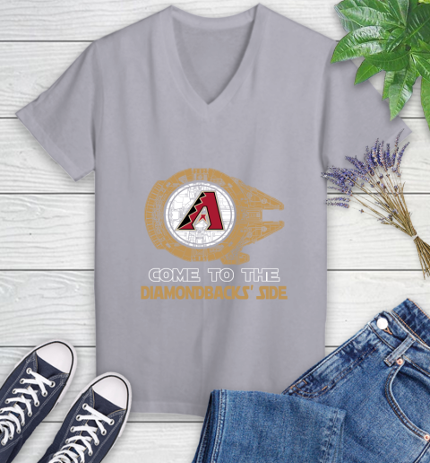 MLB Come To The Arizona Diamondbacks Side Star Wars Baseball Sports Women's V-Neck T-Shirt 4