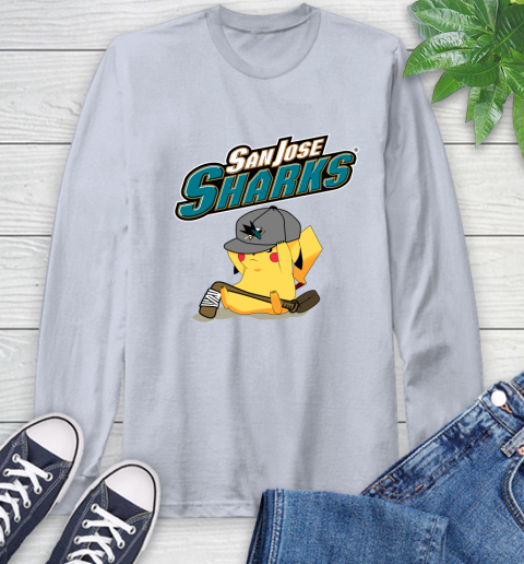 NHL Pikachu Hockey Sports San Jose Sharks Long Sleeve T-Shirt 6