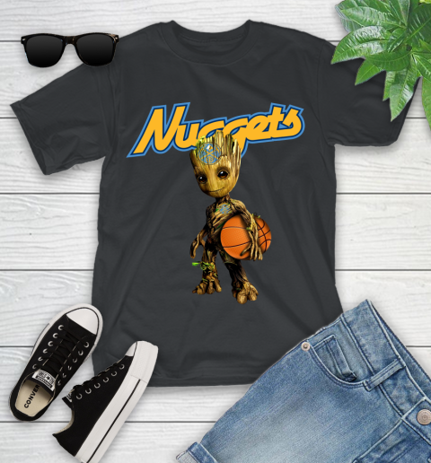 Denver Nuggets NBA Basketball Groot Marvel Guardians Of The Galaxy Youth T-Shirt 2