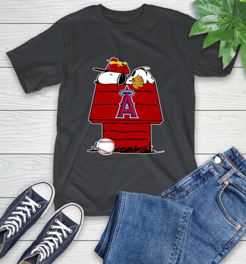 MLB Los Angeles Angels Snoopy Woodstock The Peanuts Movie Baseball T Shirt T-Shirt 2