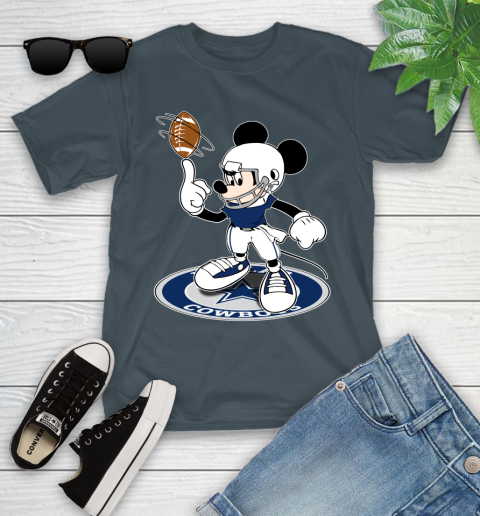 NFL Football Dallas Cowboys Cheerful Mickey Disney Shirt Youth T-Shirt 8