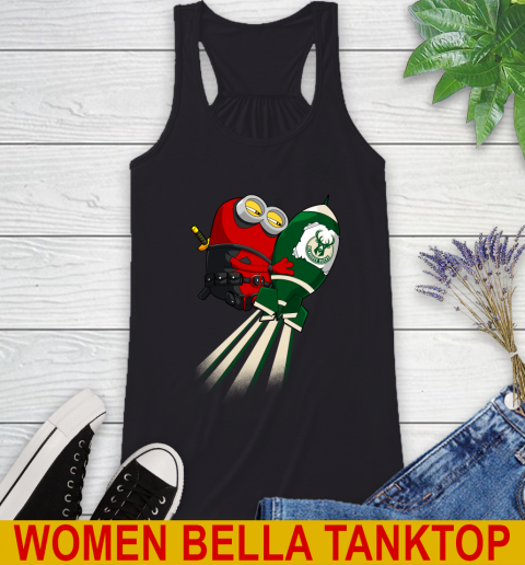 NBA Basketball Milwaukee Bucks Deadpool Minion Marvel Shirt Racerback Tank