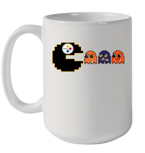 Pittsburgh Steelers NFL Football Pac Man Champion Ceramic Mug 15oz