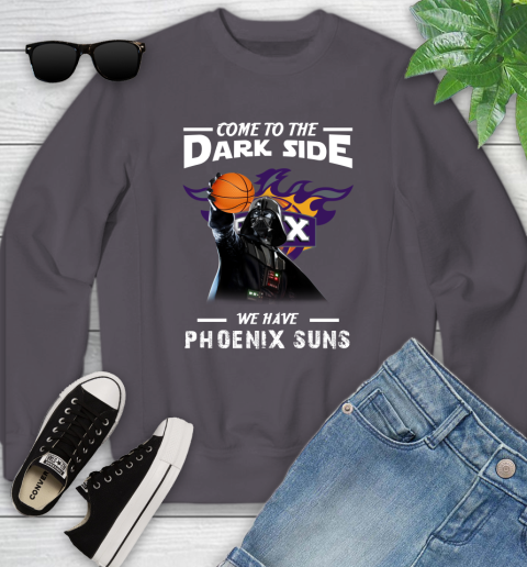 NBA Come To The Dark Side We Have Phoenix Suns Star Wars Darth Vader Basketball Youth Sweatshirt 5