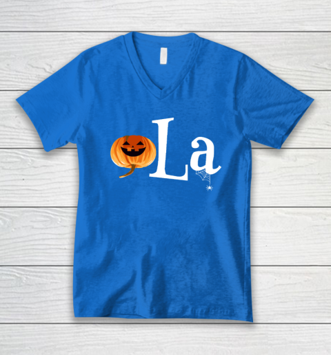Comma La Funny Kamala Harris Halloween Pumpkin V-Neck T-Shirt 4