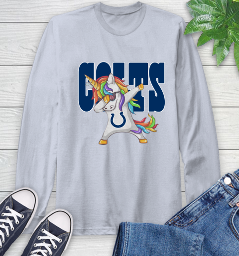 Indianapolis Colts NFL Football Funny Unicorn Dabbing Sports Long Sleeve T-Shirt 6