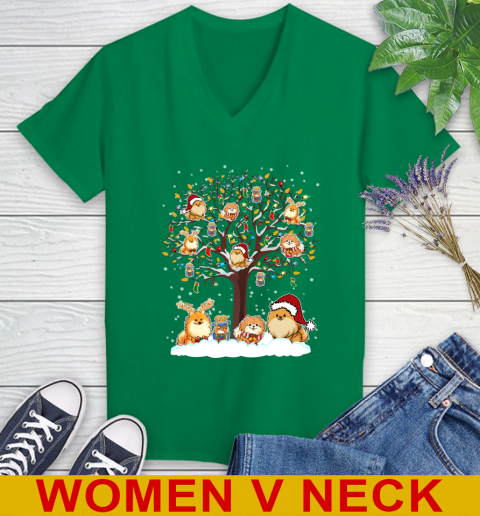 Pomeranian dog pet lover light christmas tree shirt 77