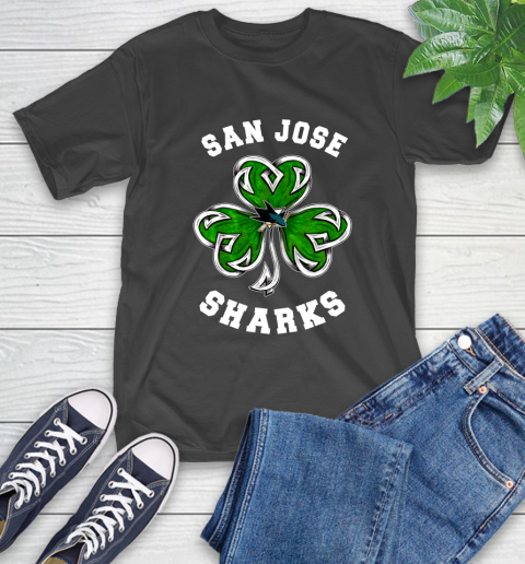 NHL San Jose Sharks Three Leaf Clover St Patrick's Day Hockey Sports T-Shirt
