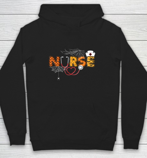 Nurse Halloween Shirt Gift With Pumpkin Boo Spider Witch Hat Hoodie