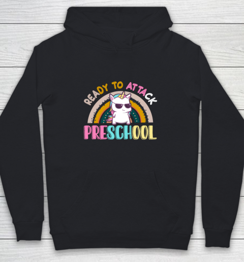Back to school shirt Ready To Attack PreSchool Unicorn Youth Hoodie