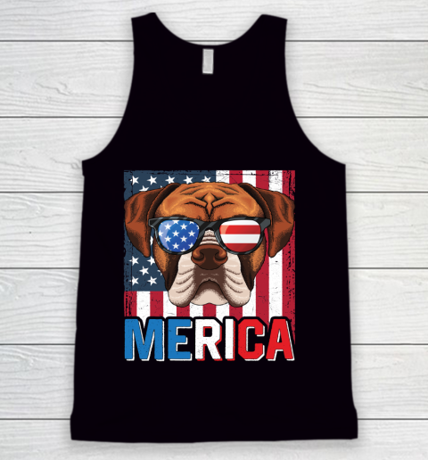 Independence Day Boxer Merica Flag 4th of July Dog American Puppy Patriotic Tank Top