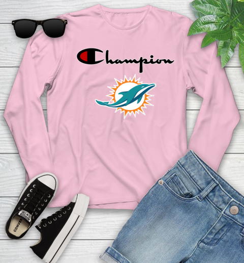 NFL Football Miami Dolphins Champion Shirt Youth Long Sleeve 8